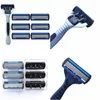 Rakknivar 6 lager Mens Safety Razor 1 Hållare Lägg till 7 Ersättare Huvudkassett Hår rakning Hine Face Knife Epilator Trimmer Dr Dhkdi