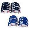 10Pcs/set Golf Club Iron Head Cover Neoprene National Flag Headcover Waterproof Golf Club Head 240127