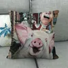 Travesseiro adorável animal de estimação porco impresso capa 45x45cm fazenda sala de estar decoração lance capas 1 peça bonito animal fronha