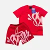 Мужской комплект с дизайнерским принтом, короткая футболка и шорты Synaword в стиле хип-хоп