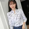 Women's T-Shirt JFUNCY Womens Blouses Office Lady OL Work Shirts Long Sleeve Women Tops Fashion Casual White Stripe Print Female Slim Shirt L240201