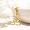 Colliers ALLAH |Collier en forme de larme arabe pour femmes, bijoux personnalisés avec nom arabe, pendentif en acier inoxydable, dieu musulman Allah, cadeaux