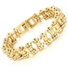bracelet doré bijoux masculin titanium en acier bracelet rock rock personnalité locomotive chaîne de vélos bracelet pour don 304i
