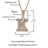 Necklaces THE BLING KING Custom Bold Letters Name Pendant 2 Colors Plated Necklace Micro Paved Out 5A Cubic Zirconia Chain Hiphop Jewelry