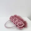 Mode luxe Design perle Rose fleur femmes sac à main sac de soirée fête de mariage bal poche épaule sous les bras portefeuille 240125