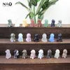 Decorative Figurines 1.2" Labrador Dog Statue Carved Gemstone Crafts Home Decoration Healing Crystal Quartz Animal Figurine Office Decor Kid