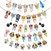 Cake Tools Cute Cartoon Cat Dog Topper Animals Theme Kids Birthday Banner Baby Shower Favors Party Cupcake Decorations Supplies