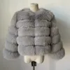 Kejinyuan Winter Woman Real Fox Fur Coat Women's Coats Natural Jackets Warm Leather Vest 240124