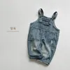Algodão bolso 2024 primavera outono crianças macacão menino meninas bib denim calças jeans coreano criança usar roupas para 18y 240124