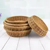 Round Plastic Basket Bread Tray Serving for Food Fruit Cosmetic Storage Tabletop Bathroom Box Home Kitchen Organize 240125