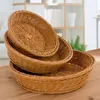 Round Plastic Basket Bread Tray Serving for Food Fruit Cosmetic Storage Tabletop Bathroom Box Home Kitchen Organize 240125