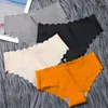 Women's Panties Ice Silk Seamless Briefs Mid Rise Soild Underwear Girls Soft Comfortable Underpants Female Sexy Lingerie
