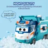 Super Wings Marcs Garbage Cleaning Truck 3in1 Street Sweeping Patrol Waste Recycling Mode Transformation Kid Toy 240119