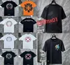 Klassiekers Heren t-shirts Hart Hoge kwaliteit Merk Ronde hals Chromes Korte mouwen Tops Tees Ch T-shirts Trui Casual Hoefijzer Sanskriet Kruisprint X76