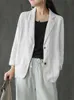Zanzea Women Lapel Neck Long Sleeve Blazer Autumn Vintage Casual Solid Cotton Blazer Elegant Cardigan Thin Coats Work Suits 240201