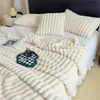 Filtimitation kanin sammet höst varm filt för sängar mjuk fluffig korallfleece kast filt för soffa värme sängen 240118