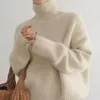 Pulls pour femmes Automne Hiver Cachemire Pull Vêtements Pure Laine Haute Revers Pull Casual Lâche Épais Top En Tricot Mode Corée