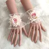 Knee Pads Vintage Sheer Wrist Gloves Bridal Wedding Artificial Rose Floral Lace Cuff Stretch False Sleeves Cuffs Party Accessory