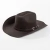 100 yün vintage batı kovboy şapkası erkek cloche cloche kilise kapakları cowgirl caz şapkaları sombrero hombre 240126