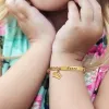 Stränge 3um aus Edelstahl Custom Name Armband Kinder Gold Kronen kubanische Kettenarmband Baby Schmuck für Mädchen Jungen Geschenk