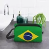 Cosmetic Bags Custom Brazil Flag Travel Bag For Women Makeup Toiletry Organizer Ladies Beauty Storage Dopp Kit