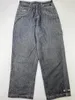 Мужские джинсы Street FUBU для мужчин и женщин Y2K Harajuku 90-х годов в стиле хип-хоп с вышивкой букв синие ретро свободные готические брюки с высокой талией