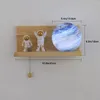 Lampada da parete Planet LED Sconces Creative Wooden Moon Camera dei bambini Galaxy Lights Living Aisle Boy Girl Comodino Pat