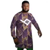 Chemises décontractées pour hommes O-Cou Tops Hommes Africain Imprimer Tailor Design Nigérian Fashion Party Wear