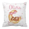 Lvyziho conjunto de cama de berço com nome personalizado, lua e estrelas, chá de bebê, lençol personalizado para meninas 240127