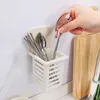 Kitchen Storage Plastic Chopsticks Holder Wall Hanging Cutlery Drainage Basket Box Tableware Spoon Drain