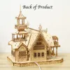 3D Träpussel Villa House Royal Castle With Light Assembly Toy Kid Adult Diy Model Kits Desk Decoration For Gift 240122