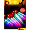 Autres fournitures de fête d'événement 100pcs sept couleurs LED Light Up Baguettes Glow Sticks Clignotant Concerts Rave Party Anniversaire Faveurs Grand Tra Dhxy4