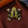 Brooches Muylinda Vintage Rhinestone Frog Brooch Metal Small Animal Banquet Party Designed Pin Accessories Gift Jewelry