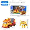 Super Wings Golden Wheels Verwandlungsfahrzeug, 3-in-1-Verwandlungsflugzeug-Strecke mit MINI Boy Anime-Kinderspielzeug 240119