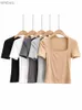 Kvinnors T-shirt 2024 Nya ankomst Sommarflickor Tunna Sexiga Solid Slim Low-Cut Square Neck Kortärmad topp L240201