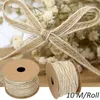 Party Decoration 2M Natural Jute Burlap Ribbon Rustic Wedding Vintage Twine Lace Rope DIY & Event Supplies