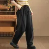 Women's Pants Max Lulu Brand 2024 Koreanska modekläder Kvinnor Luxur Loose Fitness Ladies Classic Casual Vintage Harajuku Harem