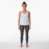 Pantaloni attivi Pantaloni con maschera modello mandala oro e blu Leggings attillati Abbigliamento da palestra per donna Sport per fitness push up da donna