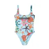 Sexiga kvinnor bikinis vintage brev tryckt badkläder designer baddräkt vadderad våtdräkt surf dykning våtdräkt baddräkter
