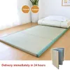 Folding Japanese Traditional Tatami Mattress Mat Rectangle Large Foldable Floor Straw Mat For Yoga Sleeping Tatami Mat Flooring LJ300p