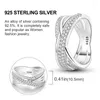 Cluster Rings Sterling Silver 925 Multi-Ring Interlaced Diamonds Cubic Zircon Finger Ring for Women Jewelry Wedding Engagement Gift