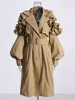 11019 XL 2024 Spring Autumn Milan Runway Coat Jackets långärmad lapel hals khaki svart högkvalitativ knapp mode kvinnor kläder oufan