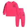 Clothing Sets 2Pieces Kids Baby Boys Girls Cotton Customized Pajamas Set Toddler Long Sleeve Sleepwear Children Add Your Text Image Lounge
