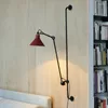 Wall Lamps Vintage LED Lamp Rotatable Metal Reading Sconce Black Red Yellow Lampshade For Foyer Bedroom El Room E27 Bulb With Plug