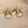 Stud Earrings Simple Fashion Ring Zircon Pendant 925 Silver Ladies Jewelry Classic Party Birthday Gift Wholesale