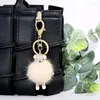 Portachiavi Coreano Velluto Strass Simpatico Orso Palla di pelo Portachiavi Ciondolo Pompon Borsa per gioielli Accessori appesi