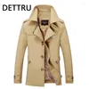 Men's Trench Coats Oversized Coat Men WindBreaker Solid Purer Cotton Casual Jacket Clothing Pull Homme Outerwear 5XL