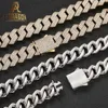 18mm VVS Moissanite Cuban Link Chain Necklace Custom Baguette Straight Line Iced Out 925 Silver Hip Hop Jewelry