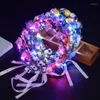 Party Decoration Luminous Rose Wreath Wedding Flower Headband LED Light Garland Women Girl Birthday Christmas Glow Hairband