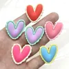 Craft Tools 10 Cute Heart Shaped Soft Adhesive Flat Back Resin Ripple Clipbook DIY Jewelry Decoration Accessories